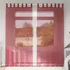 Image de vidaXL Rideaux en voile avec passe-tringles 2 pcs rouge bordeaux