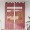 Image de vidaXL Rideaux en voile avec passe-tringles 2 pcs rouge bordeaux