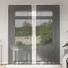 Image de vidaXL Rideaux en voile avec passants 2 pcs noir