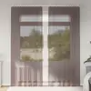 Image de vidaXL Rideaux en voile avec passants 2 pcs marron