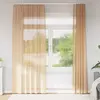 Image de vidaXL Rideaux en voile avec boucles 2 pcs sable 140x225 cm