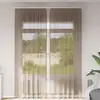 Image de vidaXL Rideaux en voile avec boucles 2 pcs marron clair 140x260 cm