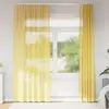 Image de vidaXL Rideaux en voile avec boucles 2 pcs jaune 140x245 cm