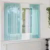 Image de vidaXL Rideaux en voile avec boucles 2 pcs turquoise 140x140 cm