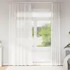 Image de vidaXL Rideaux en voile avec boucles 2 pcs blanc 140x225 cm