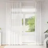 Image de vidaXL Rideaux en voile avec boucles 2 pcs blanc 140x245 cm