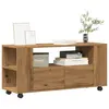 Image de vidaXL Meuble TV avec roulettes chêne artisanal bois d'ingénierie
