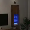 Image de vidaXL Meuble TV avec lumières LED chêne artisanal 30,5x30x102 cm