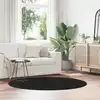 Image de vidaXL Tapis shaggy à poils longs NAVARRA noir 160x160 cm polyester