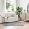 Image de vidaXL Tapis Shaggy à poils longs NAVARRA gris argenté 160x160 cm