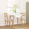 Image de vidaXL Chaises à manger coussins 2 pcs naturel bois massif caoutchouc
