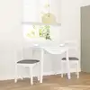 Image de vidaXL Chaises à manger coussins 2 pcs blanc bois massif caoutchouc