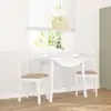 Image de vidaXL Chaises à manger coussins 2 pcs blanc bois massif caoutchouc