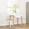 Image de vidaXL Chaises à manger 2 pcs blanc bois massif caoutchouc