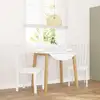 Image de vidaXL Chaises à manger 2 pcs blanc bois massif caoutchouc
