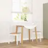 Image de vidaXL Chaises à manger 2 pcs blanc bois massif caoutchouc