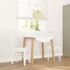 Image de vidaXL Chaises à manger 2 pcs blanc bois massif caoutchouc