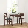 Image de vidaXL Chaises à manger coussins 2 pcs marron bois massif caoutchouc