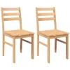 Image de vidaXL Chaises à manger 2 pcs bois massif caoutchouc, chaise à dîner, chaise, chaise de salon, chaises à dîner, chaise de cuisine, chaise d'accent