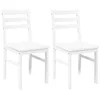 Image de vidaXL Chaises à manger 2 pcs blanc bois massif caoutchouc