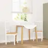Image de vidaXL Chaises à manger 2 pcs blanc bois massif caoutchouc