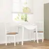 Image de vidaXL Chaises à manger coussins 2 pcs blanc bois massif caoutchouc