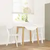 Image de vidaXL Chaises à manger 2 pcs blanc bois massif caoutchouc