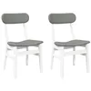 Image de vidaXL Chaises à manger coussins 2 pcs blanc bois massif caoutchouc, chaise à dîner, chaise, chaise de salon, chaises à dîner, chaise de cuisine