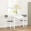 Image de vidaXL Chaises à manger coussins 2 pcs blanc bois massif caoutchouc