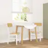 Image de vidaXL Chaises à manger 2 pcs blanc bois massif caoutchouc