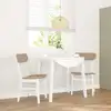 Image de vidaXL Chaises à manger coussins 2 pcs blanc bois massif caoutchouc