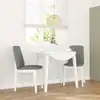 Image de vidaXL Chaises à manger coussins 2 pcs blanc bois massif caoutchouc