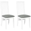 Image de vidaXL Chaises à manger coussins 2 pcs blanc bois massif caoutchouc, chaise à dîner, chaise, chaise de salon, chaises à dîner, chaise de cuisine