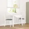 Image de vidaXL Chaises à manger coussins 2 pcs blanc bois massif caoutchouc