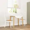 Image de vidaXL Chaises à manger 2 pcs blanc bois massif caoutchouc