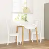 Image de vidaXL Chaises à manger 2 pcs blanc bois massif caoutchouc