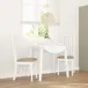 Image de vidaXL Chaises à manger coussins 2 pcs blanc bois massif caoutchouc