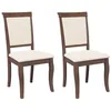 Image de vidaXL Chaises à manger coussins 2 pcs marron bois massif caoutchouc