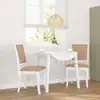 Image de vidaXL Chaises à manger coussins 2 pcs blanc bois massif caoutchouc
