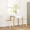Image de vidaXL Chaises à manger 2 pcs blanc bois massif caoutchouc