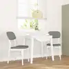 Image de vidaXL Chaises à manger coussins 2 pcs blanc bois massif caoutchouc