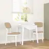 Image de vidaXL Chaises à manger coussins 2 pcs blanc bois massif caoutchouc