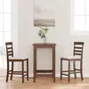 Image de vidaXL Tabourets de bar avec coussins 2 pcs marron bois massif d'hévéa