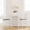 Image de vidaXL Tabourets de bar avec coussins 2 pcs blanc bois massif d'hévéa