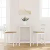 Image de vidaXL Tabourets de bar avec coussins 2 pcs blanc bois massif d'hévéa