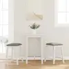 Image de vidaXL Chaises de bar avec coussins 2 pcs blanc bois massif d'hévéa