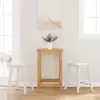 Image de vidaXL Chaises de bar 2 pcs blanc bois massif d'hévéa