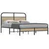 Image de vidaXL Cadre de lit sans matelas 120x190 cm chêne fumé bois ingénierie