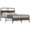 Image de vidaXL Cadre de lit sans matelas 140x190 cm chêne marron