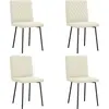 Image de vidaXL Chaises à manger lot de 4 Crème Velours